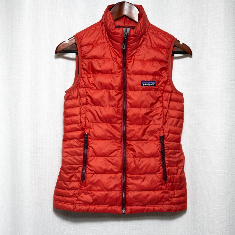 Patagonia Nano Puff Vest Womens XS Orange Puffer Lightweight Full Zip